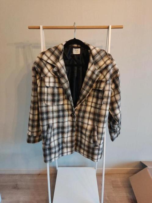 Geruit shacket Terra di Siena maat L, Kleding | Dames, Jassen | Winter, Zo goed als nieuw, Maat 42/44 (L), Beige, Ophalen of Verzenden
