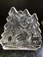 2 hertjes met voedebak en sparren in glas, Antiek en Kunst, Antiek | Zilver en Goud, Ophalen of Verzenden