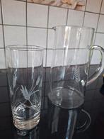 Glazen met karaf met motief, gezandstraald, Ophalen, Zo goed als nieuw, Overige typen