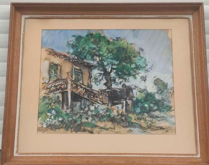 aquarelle signe georges navez, Antiquités & Art, Art | Peinture | Classique, Enlèvement ou Envoi