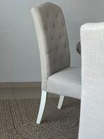 4 landelijke stoelen greige kleur in stof, Huis en Inrichting, Ophalen, Gebruikt, Overige kleuren, Landelijk