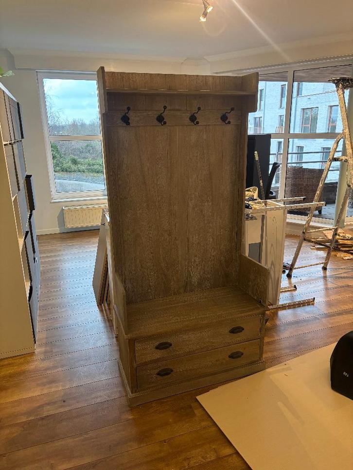 Hal / garderobekast met zitbank, lades en kapstok, Maison & Meubles, Armoires | Autre, Comme neuf, Enlèvement