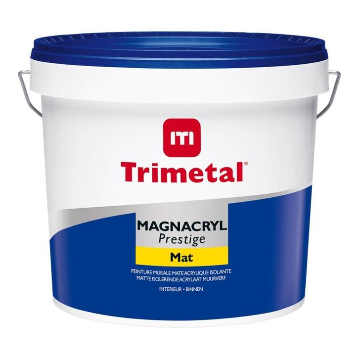 10L Trimetal Magnacryl Prestige Mat - RAL9010 (zuiver wit), Doe-het-zelf en Bouw, Verf, Beits en Lak, Nieuw, Verf, 5 tot 10 liter