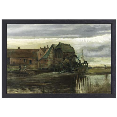 Watermolen bij Gennep - Vincent van Gogh canvas + baklijst 7, Huis en Inrichting, Woonaccessoires | Schilderijen, Tekeningen en Foto's