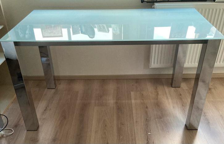 Glazen bureau, Huis en Inrichting, Bureaus, Gebruikt, Bureau, Ophalen