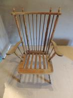 vintage volhouten stoel/fauteuil met losse kussens, Huis en Inrichting, Ophalen, Gebruikt, Minder dan 75 cm, Stof
