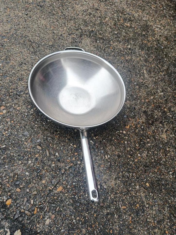 Demeyere Apollo wokpan, Huis en Inrichting, Keuken | Potten en Pannen, Gebruikt, Wok, Ophalen of Verzenden