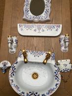 Beschilderde lavabo met accessoires, Antiek en Kunst, Ophalen