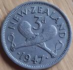 NEW ZEALAND : 3 PENCE 1947 KM 7a 1 Jr-type XF, Postzegels en Munten, Munten | Oceanië, Losse munt, Verzenden