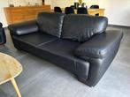 Salon simili cuir noir 3+2 – Weba, Maison & Meubles, Enlèvement, Utilisé, Cuir