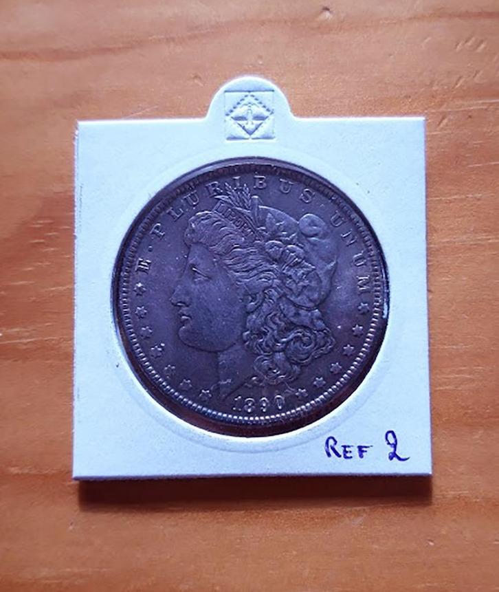 USA 1890 zilveren Morgan dollar (Philadelphia) extra fraai, Postzegels en Munten, Munten | Amerika, Losse munt, Noord-Amerika