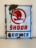 Skoda Service emaille reclamebord, Ophalen of Verzenden, Gebruikt, Reclamebord