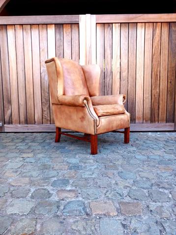 Prachtige rundslederen fauteuil  beschikbaar voor biedingen
