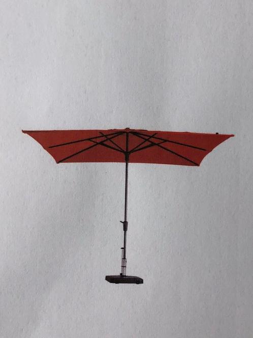 Rode parasol Madison 280x280 vierkant, Jardin & Terrasse, Parasols, Comme neuf, Parasol sur pied, 2 à 3 mètres, Enlèvement