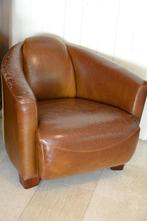 Bruine Vintage zetel Aviator fauteuil piloten stoel, Huis en Inrichting, Fauteuils, Gebruikt, 100 tot 125 cm, Vintage, Ophalen of Verzenden