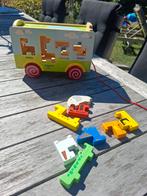 Houten speelgoedbus met induwvormpjes, Ophalen, Gebruikt