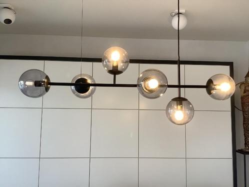 Verlichting, Huis en Inrichting, Lampen | Hanglampen, Zo goed als nieuw, 50 tot 75 cm, Glas, Metaal, Ophalen