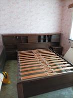 GRATIS Slaapkamerbed + lattenbodem + commode, 140 cm, Brun, Enlèvement, Utilisé