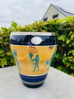 Antieke art deco vaas blauw booms glas, Antiek en Kunst, Ophalen