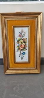 Bloemen gouden kader Tiche, Antiek en Kunst, Ophalen of Verzenden