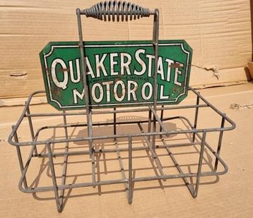 Quaker State Motor Oil - Rek voor glazen olieflessen beschikbaar voor biedingen