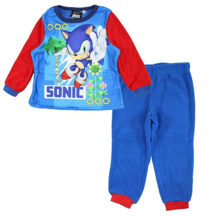Sonic fleece Pyjama B/R - Maat 98 - 104 - 116, Kinderen en Baby's, Kinderkleding | Maat 104, Nieuw, Jongen, Nacht- of Onderkleding