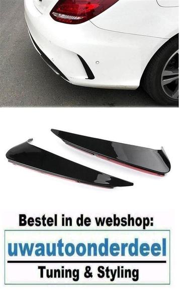 Canard Spoiler Wing Zwart Voor MB W205 C Klasse AMG Pack, Autos : Divers, Tuning & Styling, Envoi
