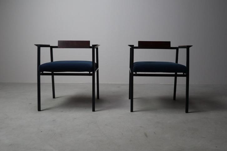 Pair of Postmodern armchairs, 1970s, Antiek en Kunst, Antiek | Meubels | Stoelen en Sofa's, Ophalen
