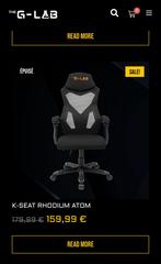 The G-LAB gaming chair, Ophalen, Zwart, Nieuw, Gaming bureaustoel