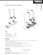 Fietsendrager Thule G2 Sport Compact, Ophalen, 2 fietsen, Nieuw, Achterklepdrager