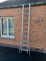 Ladder solide alu 2x10tr uitschuifbaar 5.20H openstaan pr120, Ophalen of Verzenden, Ladder