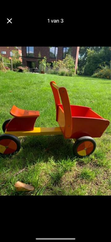 Houten bakfiets loopfiets kind beschikbaar voor biedingen