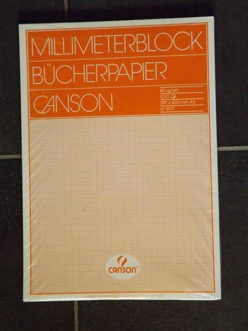 Bloc de papier millimétré CANSON 80g/qm 100 feuilles A3, Divers, Fournitures scolaires, Neuf, Enlèvement ou Envoi