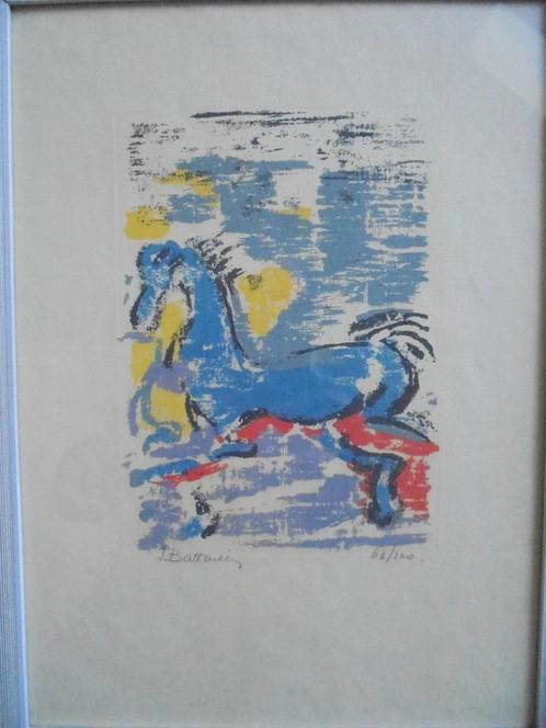 Irene Battaille  Litho   Paard, Antiquités & Art, Art | Lithographies & Sérigraphies, Envoi