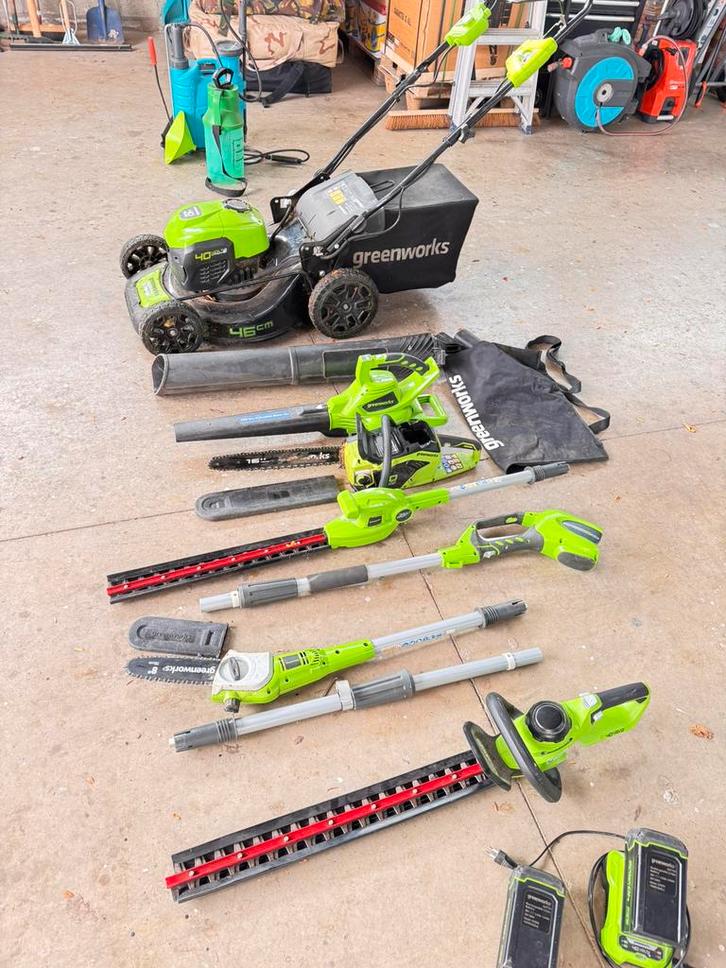 Compleet elektrische tuingereedschap van Greenworks, Tuin en Terras, Hand-tuingereedschap, Gebruikt, Ophalen