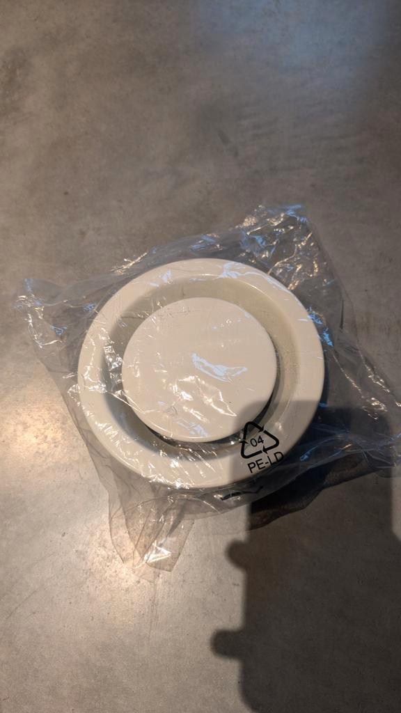 Ventilatierooster afzuiging 125mm - staal wit gelakt, Doe-het-zelf en Bouw, Ventilatie en Afzuiging, Zo goed als nieuw, Ophalen