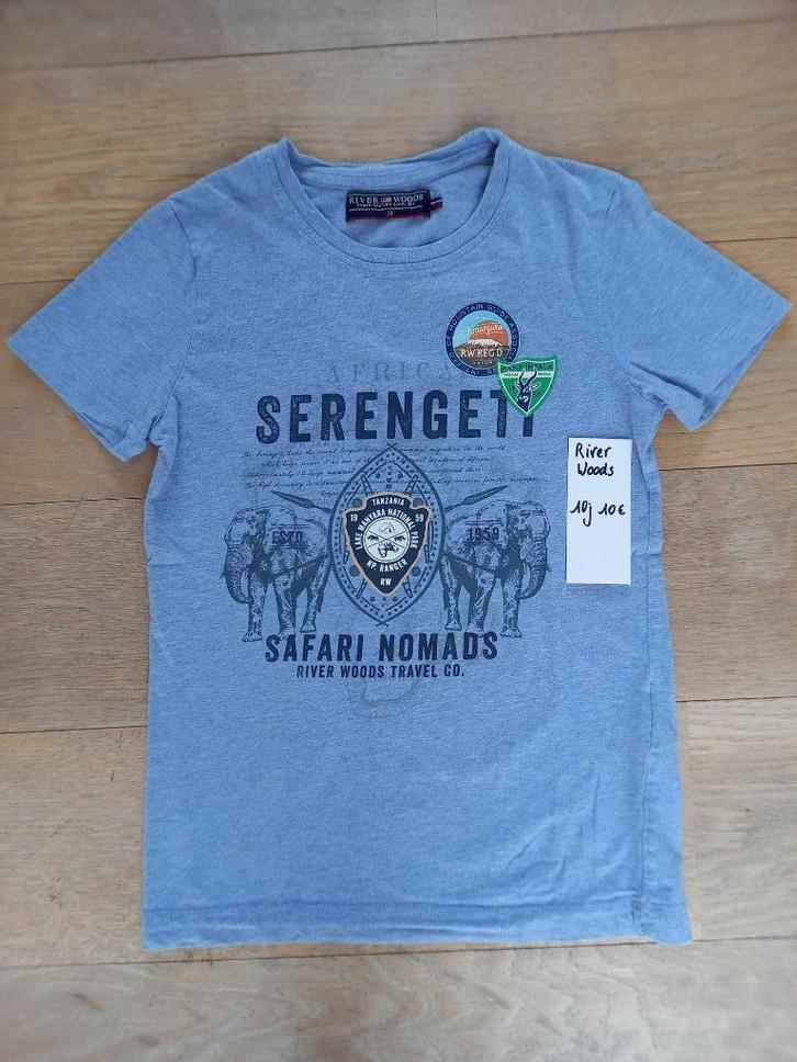 Prachtige lichtblauwe tshirt River Woods 10J M140, Kinderen en Baby's, Kinderkleding | Maat 140, Zo goed als nieuw, Jongen, Shirt of Longsleeve