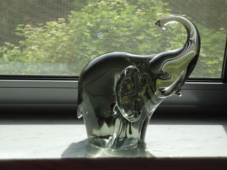 gesigneerde Livio SEGUSO olifant Murano quartz glass 4,2 kg, Antiek en Kunst, Antiek | Glaswerk en Kristal, Ophalen of Verzenden