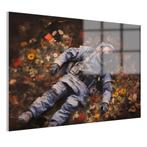 Champ de fleurs d'astronaute Peinture sur verre 150x100cm +, Envoi