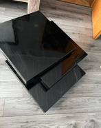 CASARIA roterende zwart gelakte design salontafel 60x60 cm, Ophalen, Kunststof, Vierkant, 50 tot 100 cm