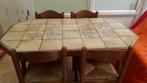 eikenhouten keukentafel met 6 stoelen, Huis en Inrichting, Tafels | Eettafels, Overige vormen, 50 tot 100 cm, 100 tot 150 cm, Gebruikt