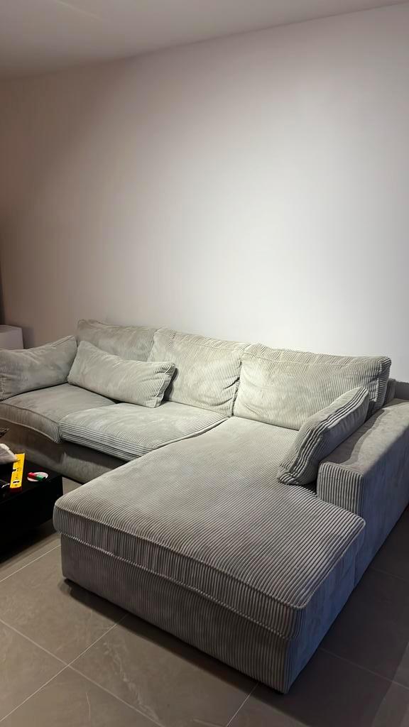 Ribfluele hoekzetel te koop!, Huis en Inrichting, Zetels | Zetels, Gebruikt, Hoekbank, Ophalen