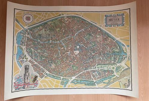 Kaart Brugge 1979 59x83,5cm, Antiek en Kunst, Kunst | Tekeningen en Fotografie, Ophalen of Verzenden