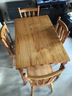 Houten eettafel met 4 stoelen, Huis en Inrichting, Ophalen, Gebruikt, 100 tot 150 cm, 50 tot 100 cm