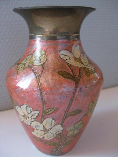 Cloisonné floral indien, émaillé. ANCIEN, Antiquités & Art, Antiquités | Vases, Enlèvement ou Envoi