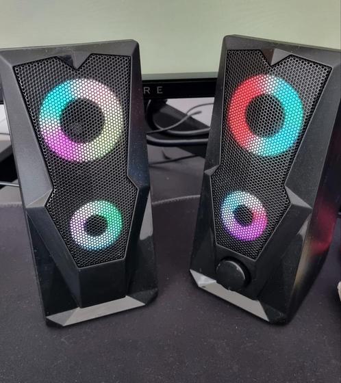 Haut-parleurs Gamer RGB – Son Puissant & Style, Computers en Software, Pc speakers, Zo goed als nieuw, Ophalen of Verzenden