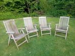 Houten tuinstoelen teak, Tuin en Terras, Tuinstoelen, Ophalen, Gebruikt, Hout, Verstelbaar
