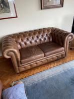 Originele Chesterfield tweezit in perfecte staat, Ophalen, Chesterfield, Tweepersoons, Leer