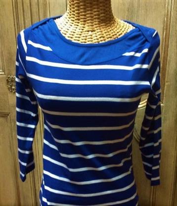 Tex : nieuw longsleeve t-shirt blauw wit 3/4 mouwen , maat L beschikbaar voor biedingen