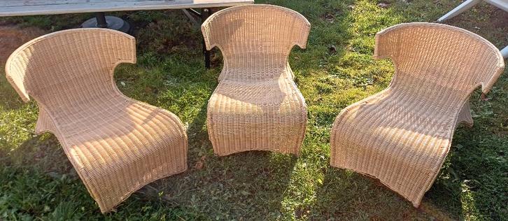* Ikea Vintage Savo rotan lounge, Tuin en Terras, Tuinstoelen, Zo goed als nieuw, Rotan, Stapelbaar, Ophalen